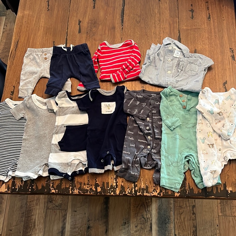 Lot of newborn baby boy clothes